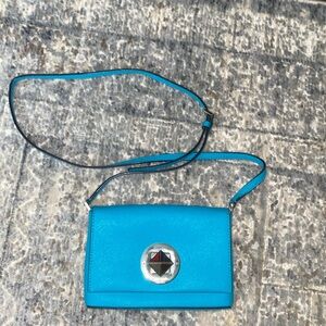 EUC Kate Spade Crossbody Purse (Newbury Lane Sally) teal with Silver Hardware